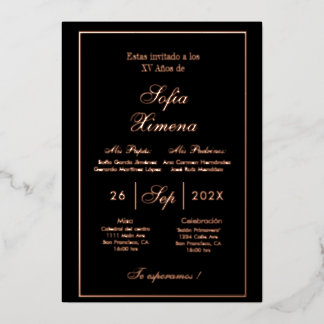 Invitación de quinceñera folieneinladung