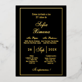Invitación de quinceñera folieneinladung