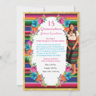 Invitación de Quinceñera Mexicana Einladung