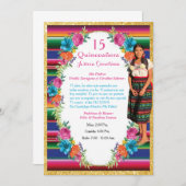 Invitación de Quinceñera Mexicana Einladung (Vorne/Hinten)