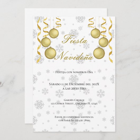 Invitación del partido navidades einladung (Vorne/Hinten)