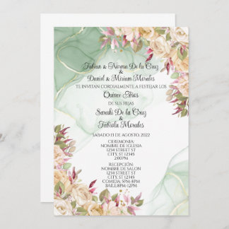 INVITACION DOS QUINCEANERAS EINLADUNG