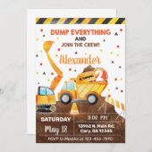 Invitación Dump everything, truck boy birthday inv Einladung (Vorne/Hinten)