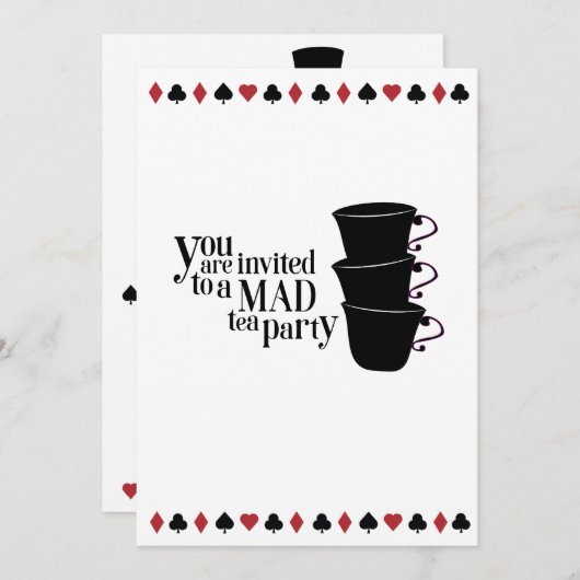 Invitación editable Wonderland Einladung (Vorne/Hinten)