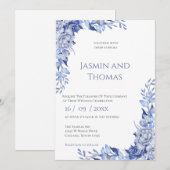 Invitación Elegant Floral Wedding Invitation Einladung (Vorne/Hinten)