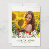 Invitación Elegante Chic Blumenrahmen Spanisches F Einladung (Vorderseite)