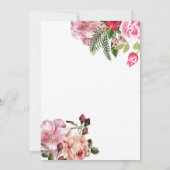 Invitación elegante de boda floral rosa con blanco einladung (Rückseite)