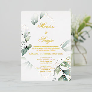 Invitación elegante Goldfolie parda Folieneinladung