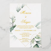 Invitación elegante Goldfolie parda Folieneinladung (Vorderseite)