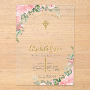 Invitación elegante para bautismo acryleinladungen