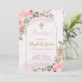 Invitación elegante para bautismo einladung (Stehend Vorderseite)