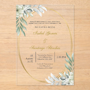 Invitación en Español para boda Acryleinladungen