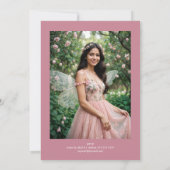 Invitación Exquisite Spring Tiara Pink & Green Flo Einladung (Rückseite)