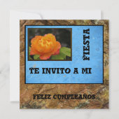 Invitación - Feliz Cumpleaños - Orange Rose Einladung (Vorderseite)