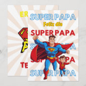 INVITACION FELIZ DIA SUPER PAPA EINLADUNG (Vorne/Hinten)