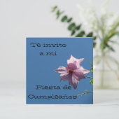 Invitación - Fiesta de Cumpleaños - Azul y Rosa Einladung (Stehend Vorderseite)