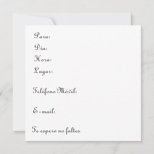 Invitación - Fiesta de Cumpleaños Einladung (Rückseite)