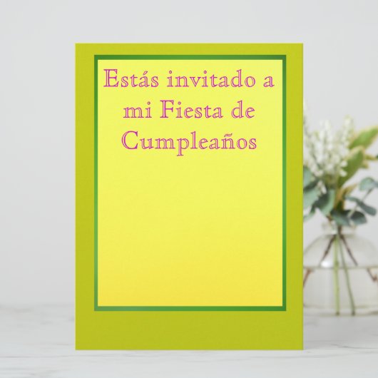 Invitación - Fiesta de Cumpleaños Einladung (Stehend Vorderseite)