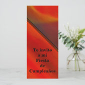 Invitación - Fiesta de Cumpleaños - Naranja Einladung (Stehend Vorderseite)