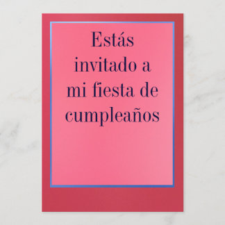 Invitación - Fiesta de Cumpleaños - Rosada y Roja Einladung