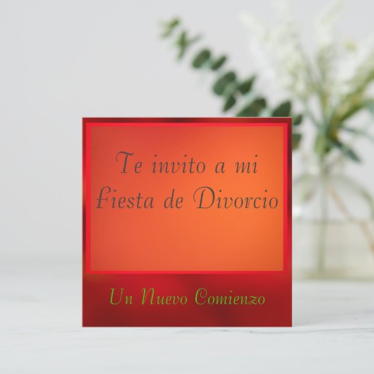 Invitación - Fiesta de Divorcio Einladung (Stehend Vorderseite)