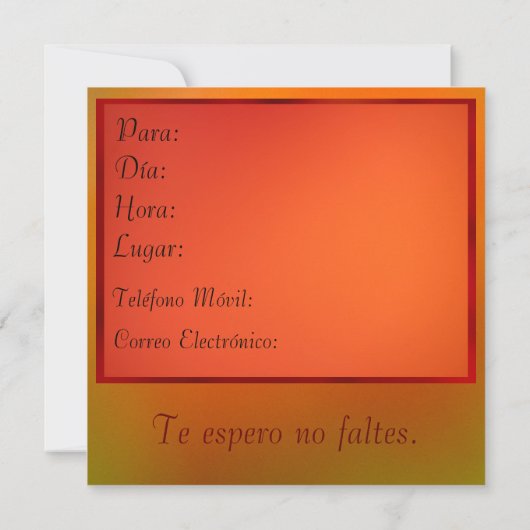 Invitación - Fiesta de Divorcio Einladung (Rückseite)