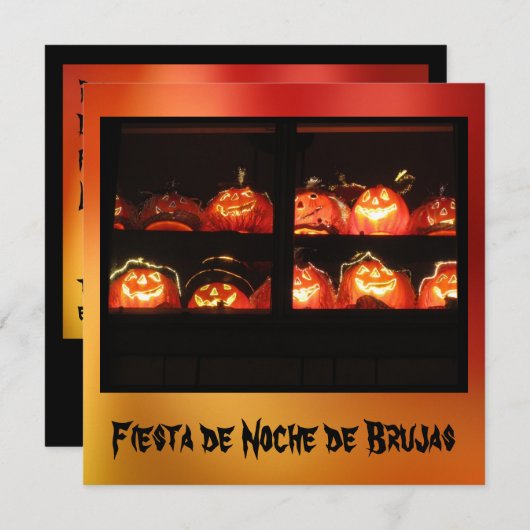 Invitación - Fiesta de Noche de Brujas Einladung (Vorne/Hinten)