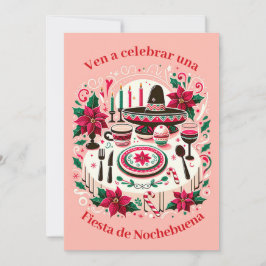 Invitación Fiesta de Nochebuena Spanische Poinsett Einladung
