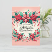 Invitación Fiesta de Posada Navideña Spanisch Einladung (Stehend Vorderseite)