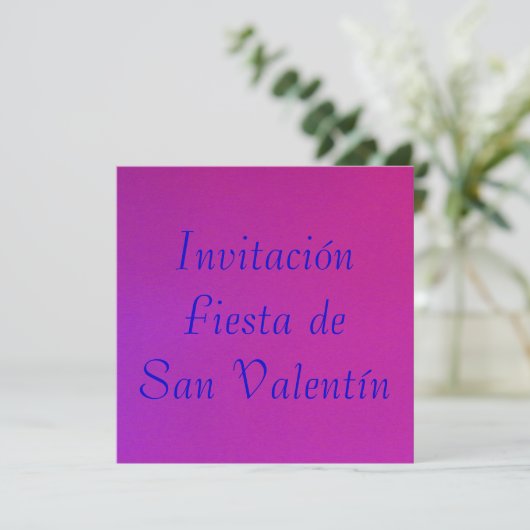Invitación - Fiesta de San Valentín - Púrpura-Rosa Einladung (Stehend Vorderseite)