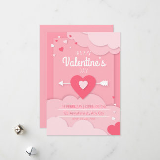 Invitación Fiesta El día de San Valentín Corazones Feiertagskarte