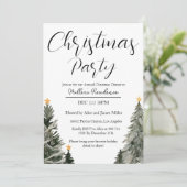 Invitación Fiesta Navideña Minimalista Moderna  Einladung (Stehend Vorderseite)