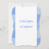 Invitación - Fiesta Sorpresa de cumpleaños - Azul Einladung (Rückseite)