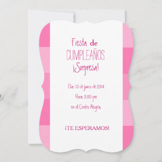 Invitación - Fiesta Sorpresa de cumpleaños - Rosa Einladung