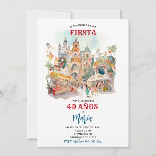 Invitación Fiesta Temática Pueblo Mágico Einladung (Vorderseite)