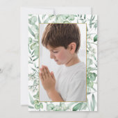 Invitación First Communion Eucalyptus leaves Einladung (Rückseite)