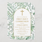 Invitación First Communion Eucalyptus leaves Einladung (Vorne/Hinten)