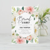 Invitación Floral modern brunch and bubbly invitat Einladung (Stehend Vorderseite)