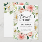 Invitación Floral modern brunch and bubbly invitat Einladung (Vorne/Hinten)