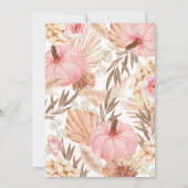 Invitación Floral Pink Pampas Grass Pumpkin Bridal Einladung (Rückseite)