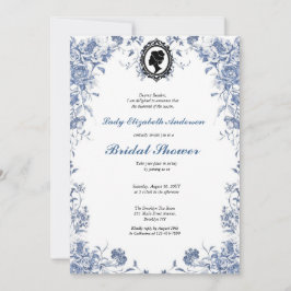 Invitación Florals azul presupuesto blue and white Einladung