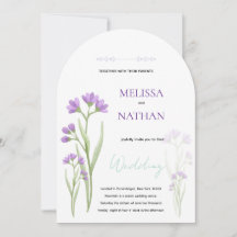 Invitación flores violetas delicadas