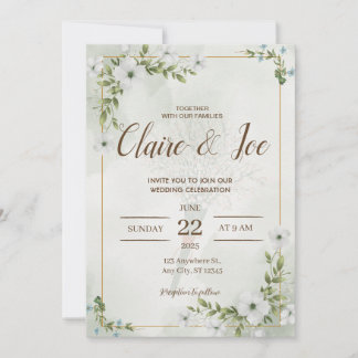 Invitación Green Natural Wedding Invitation Einladung