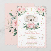 Invitación Koala para el bautizo de nuestra hija Einladung (Vorne/Hinten)