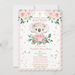 Invitación Koala para el bautizo de nuestra hija Einladung