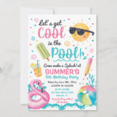Invitación Let's get cool in the Pool birthday inv Einladung (Vorderseite)