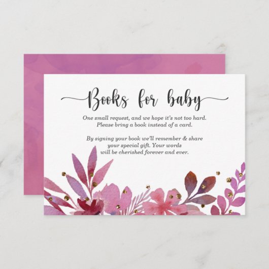 Invitación Lila and Gold Confetti Girl books for b Einladung (Vorne/Hinten)