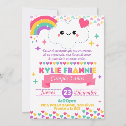 Invitación lluvia de amor einladung (Vorderseite)