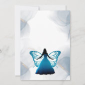 Invitación mariposa azul quincañera einladung (Rückseite)