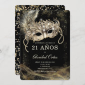 Invitación Mascarada de 21 Años Mujer Einladung (Vorne/Hinten)